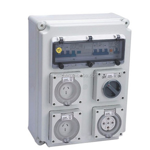 Outdoor Indoor 3 phase Waterproof Power IP65 Electrical Combinatorial Outlet Distribution Board Box for plug