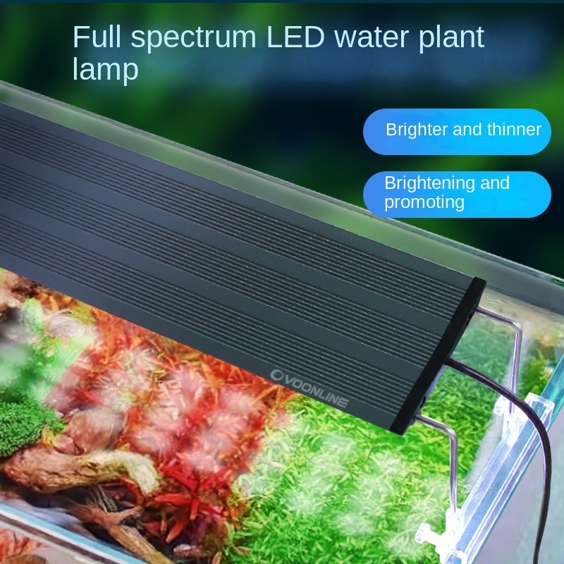 VOONLINE full spectrum LED aquarium light plant and fish tank lighting with retractable stand