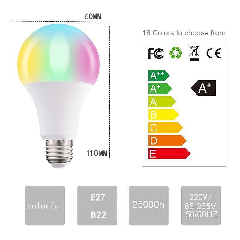 LED remote control bulb RGB bulb A60RGB automatic dimming infrared remote control 16 color color bulb lamp E27 lamp