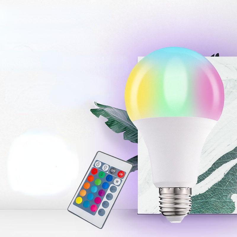 LED remote control bulb RGB bulb A60RGB automatic dimming infrared remote control 16 color color bulb lamp E27 lamp