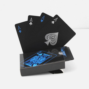 Hot Sale Creative Gift Durable Frosted Poker High Quality Plastic PVC Poker Waterproof Black Playing Card Wholesale