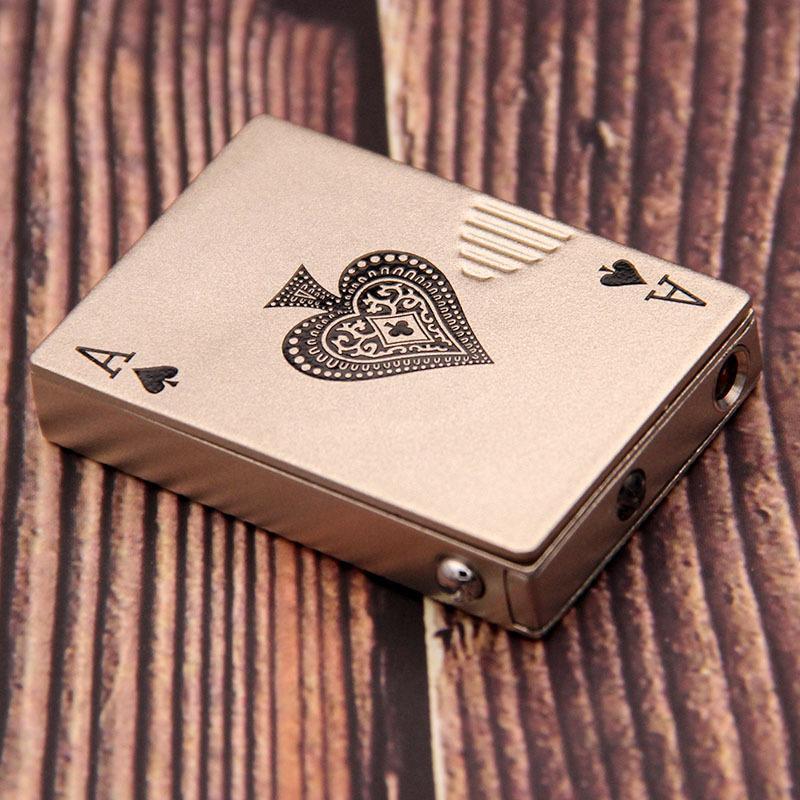 Creative Lighter Metal Funny Toys For Men smoking accessories Lighter Jet Torch Turbo Playing Cards Windproof Lighter