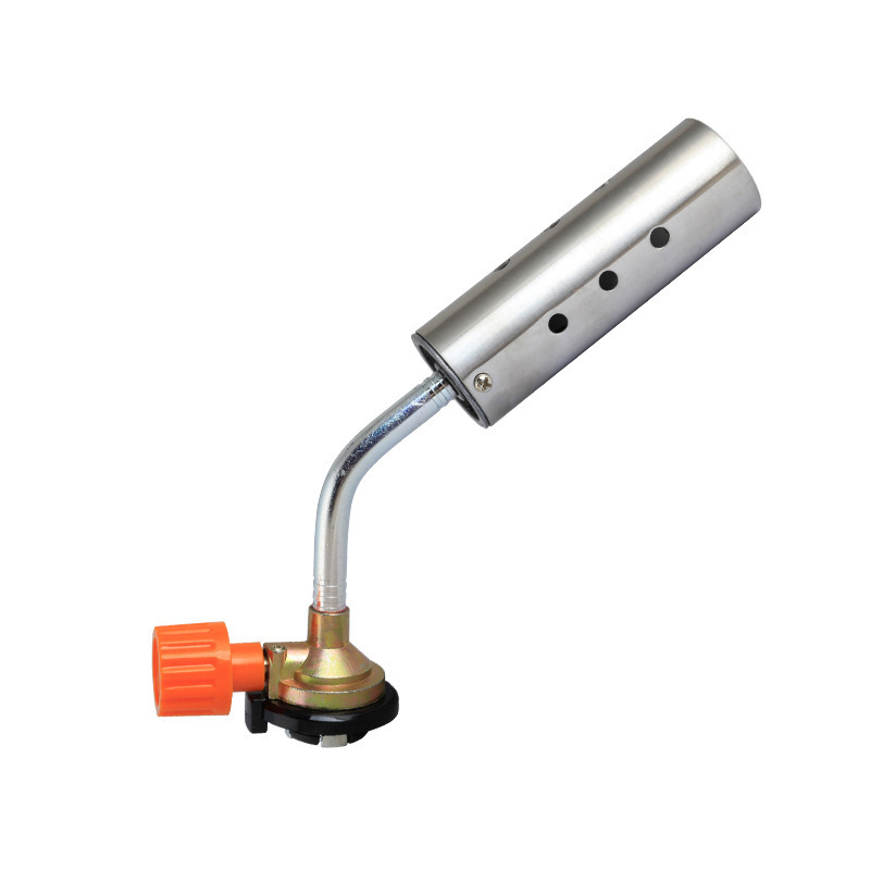 Butane gas card flamethrower Outdoor Barbecue 360 can be inverted manual igniter stainless steel