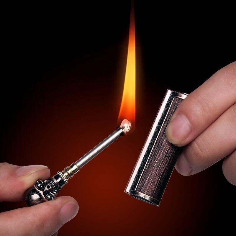 Outdoor travel Metal Reusable matches Retro animal head shape Kerosene lighter creative key ring