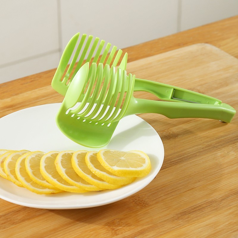 wholesale Hot Sales Tomato Slicers Cutter holder onion Wedge Lime Fruit Vegetable Food Tong orange Lemon Tomato Slicer