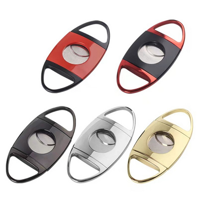 Accessories Stainless Steel Cigar Cutters Double Blade Luxury Cigar Cutter Knife Custom  V Cut Cigar Scissors Cutter Gift Sets