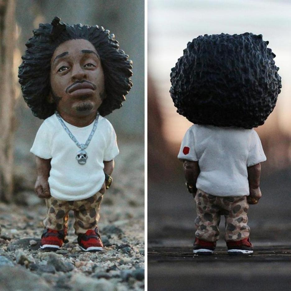 Hot sales Cross-border hip-hop funny rapper tattoo artist hand-run home office resin sculpture ornaments