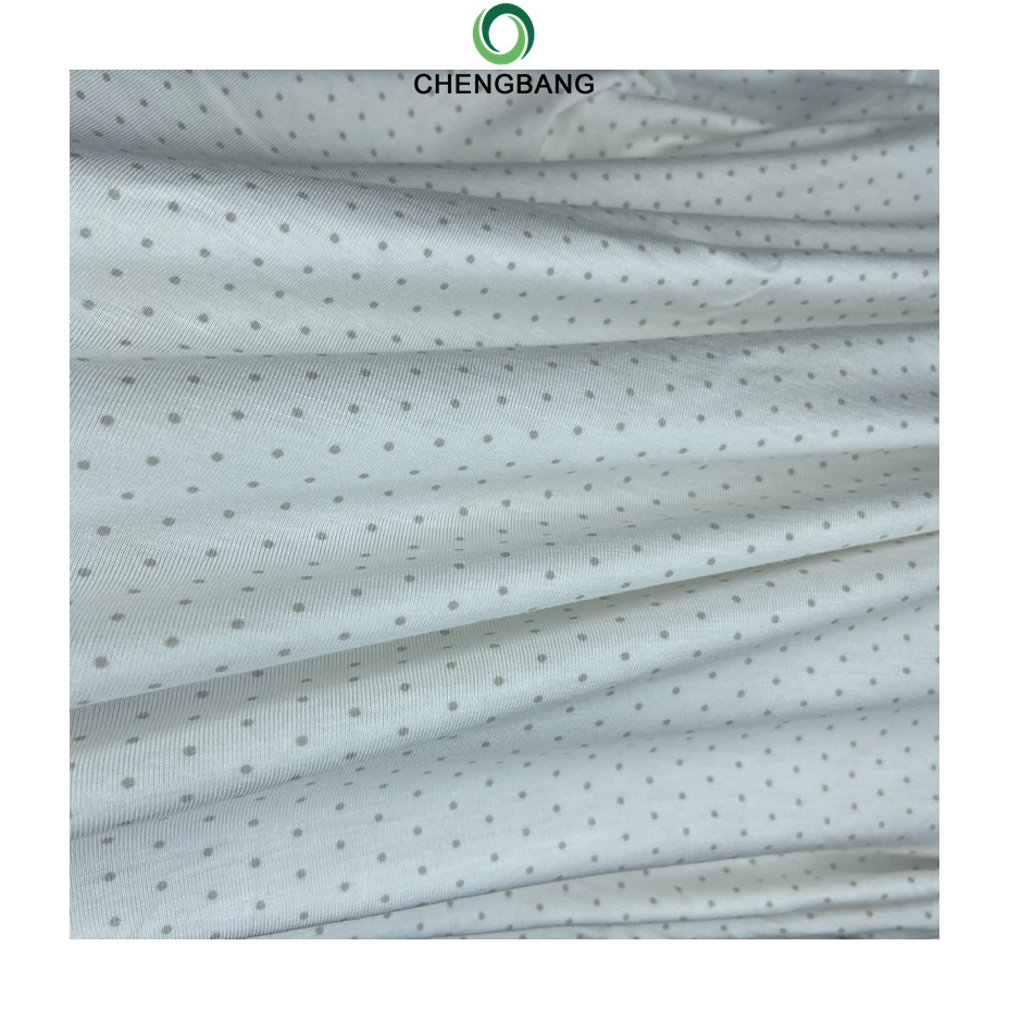 Directly fabric factory bamboo viscose cotton spandex single jersey anti bacterial knit fabric for baby bedding