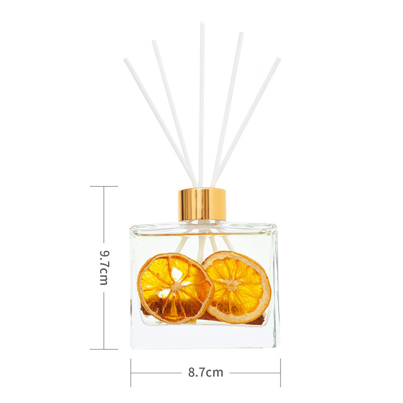 Luxury Flowers Aroma Empty Square Reed Diffuser Bottle Air Freshener Favors Base Oil Bottle Sets with Packaging