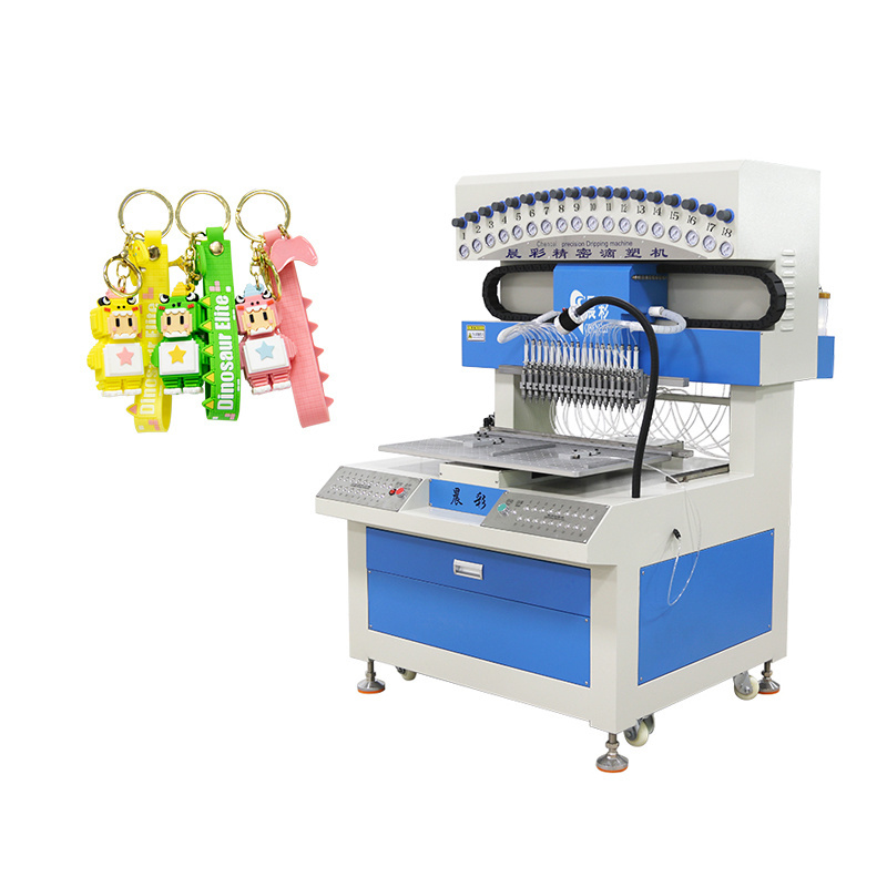 Long life Soft PVC and Silicon Product Machine 18 Colors Dispensing Machine Keychain Making Machine