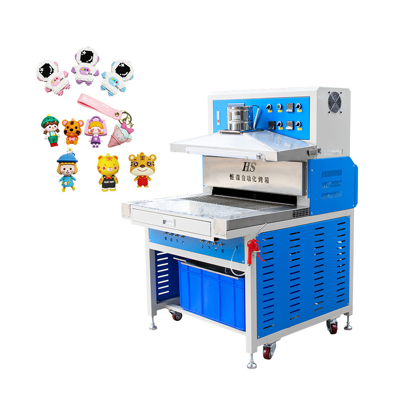 Automatic Baking Oven for PVC Rubber Label Keychains Patch Making Keychain Making Machine