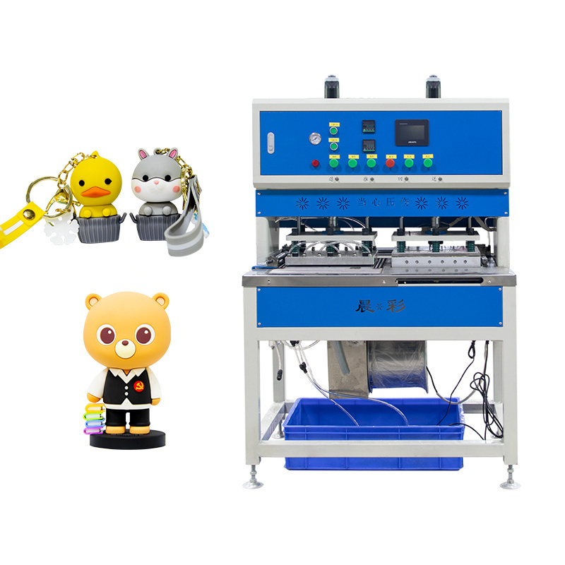 Minimum order for One Unit 2D 3D PVC Rubber Keychains Press Molding Machine Pvc Patch Machine for Soft Toys