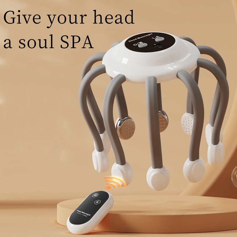 Electric Octopus Head Massage Relax Scalp Promotes Blood Circulation Grows Hair Relieves Fatigue Headache