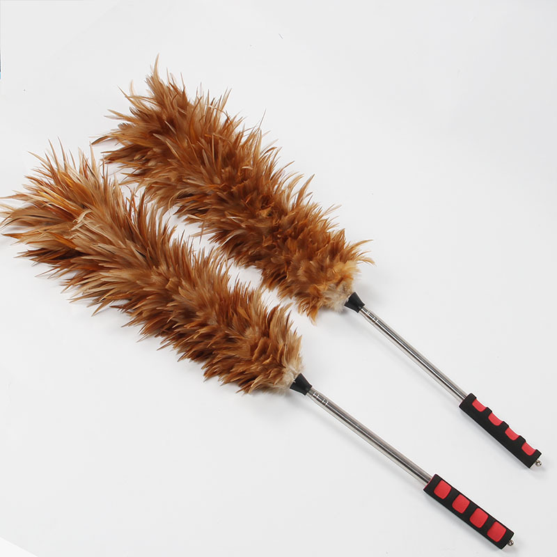 Factory price automotive cleaning brush 2022 gloss  hot sale customizable package  color handle  retractable feather duster