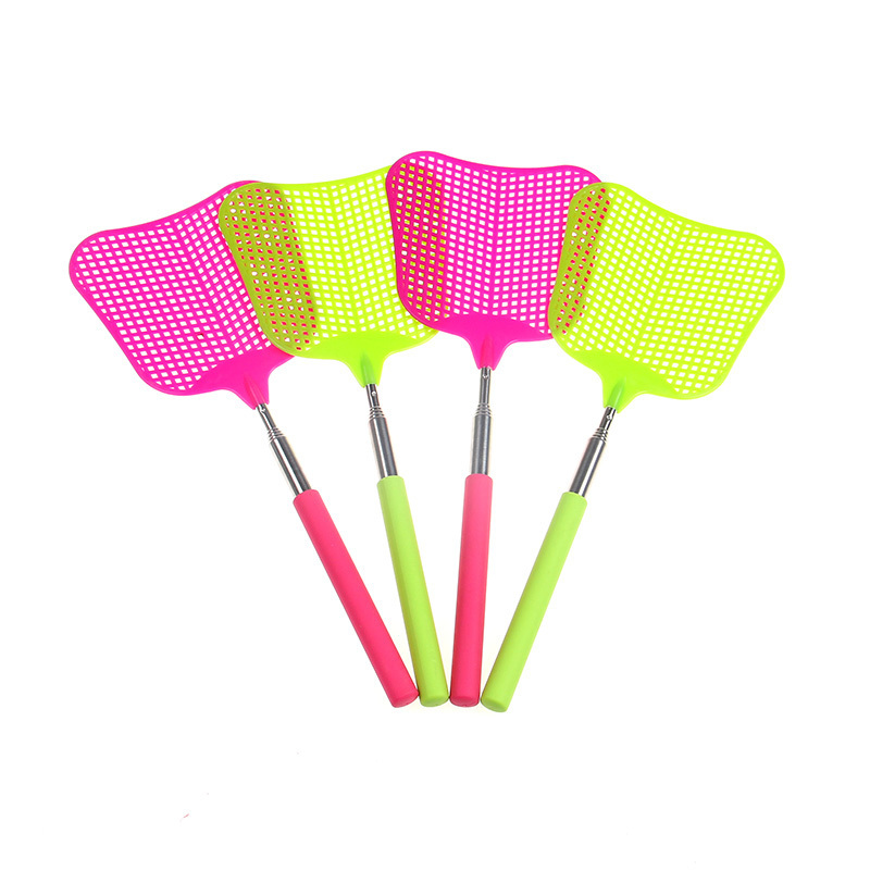 Cheap Durable Cute Extendable  Fly Telescopic Fly Swatter Heavy Duty Plastic Fly swatter with Extendable Stainless Steel Pole