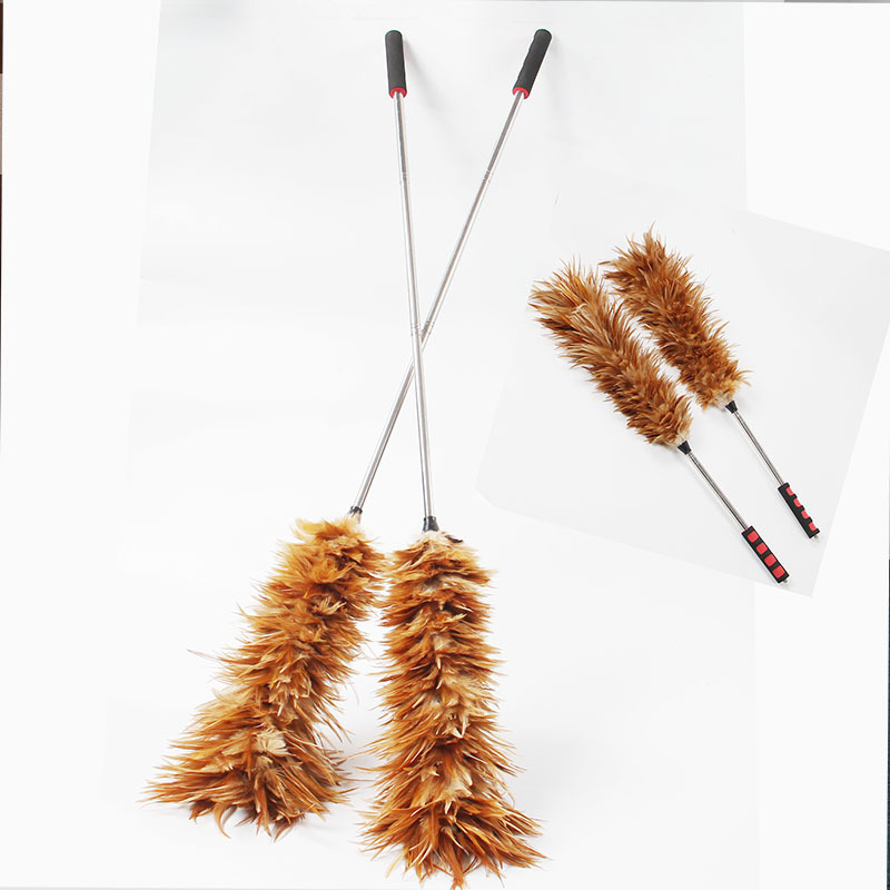 Factory price automotive cleaning brush 2022 gloss  hot sale customizable package  color handle  retractable feather duster