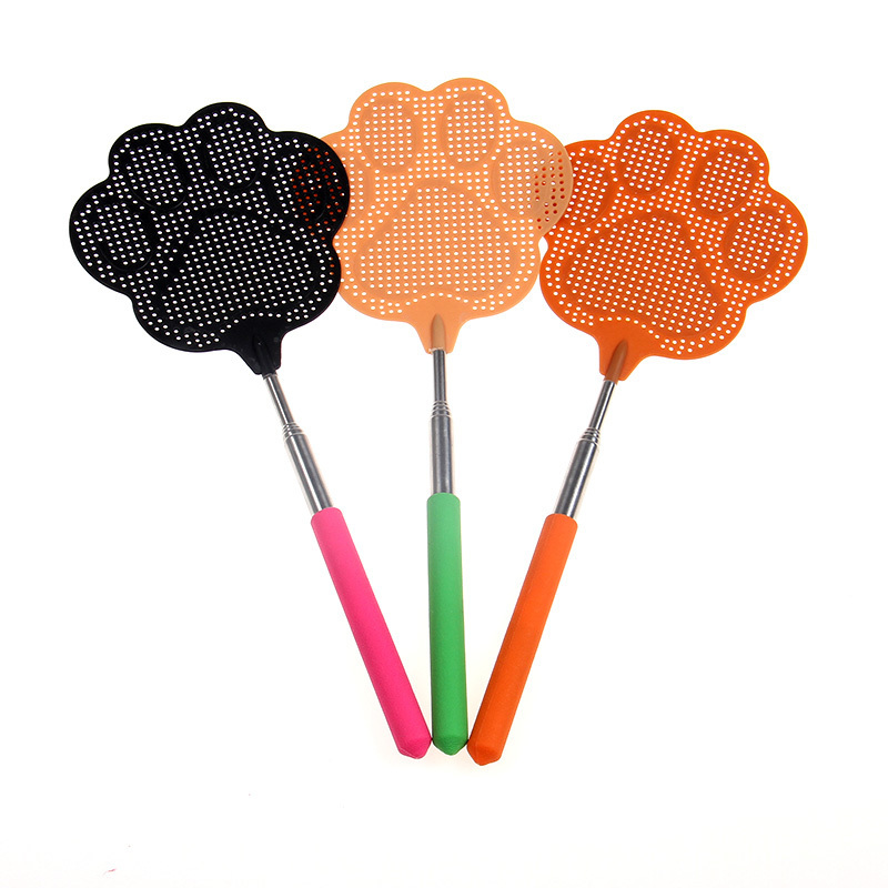 Cheap Durable Cute Extendable  Fly Telescopic Fly Swatter Heavy Duty Plastic Fly swatter with Extendable Stainless Steel Pole