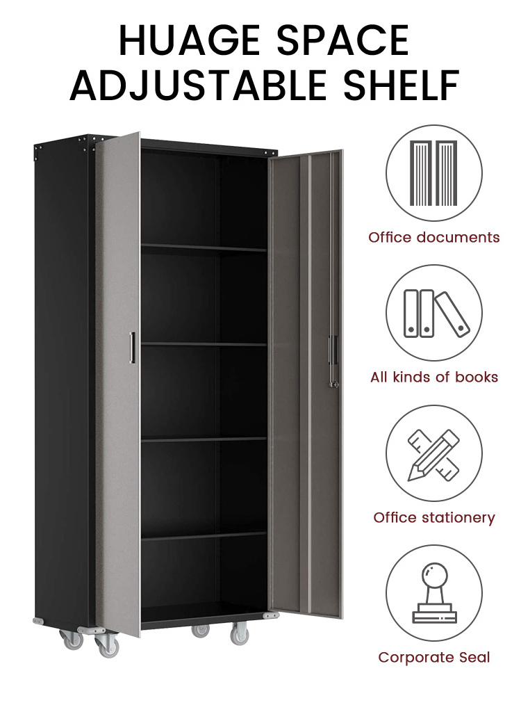 Steel Storage Cabinet Metal Cabinets with Doors and Adjustable Shelves for Garage Kitchen Office and Laundry Room