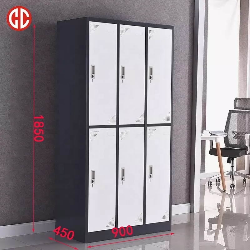 Armadietto armario ropero casiers loker lockable students office school gym staff work storage cabinet metal steel 6 door locker