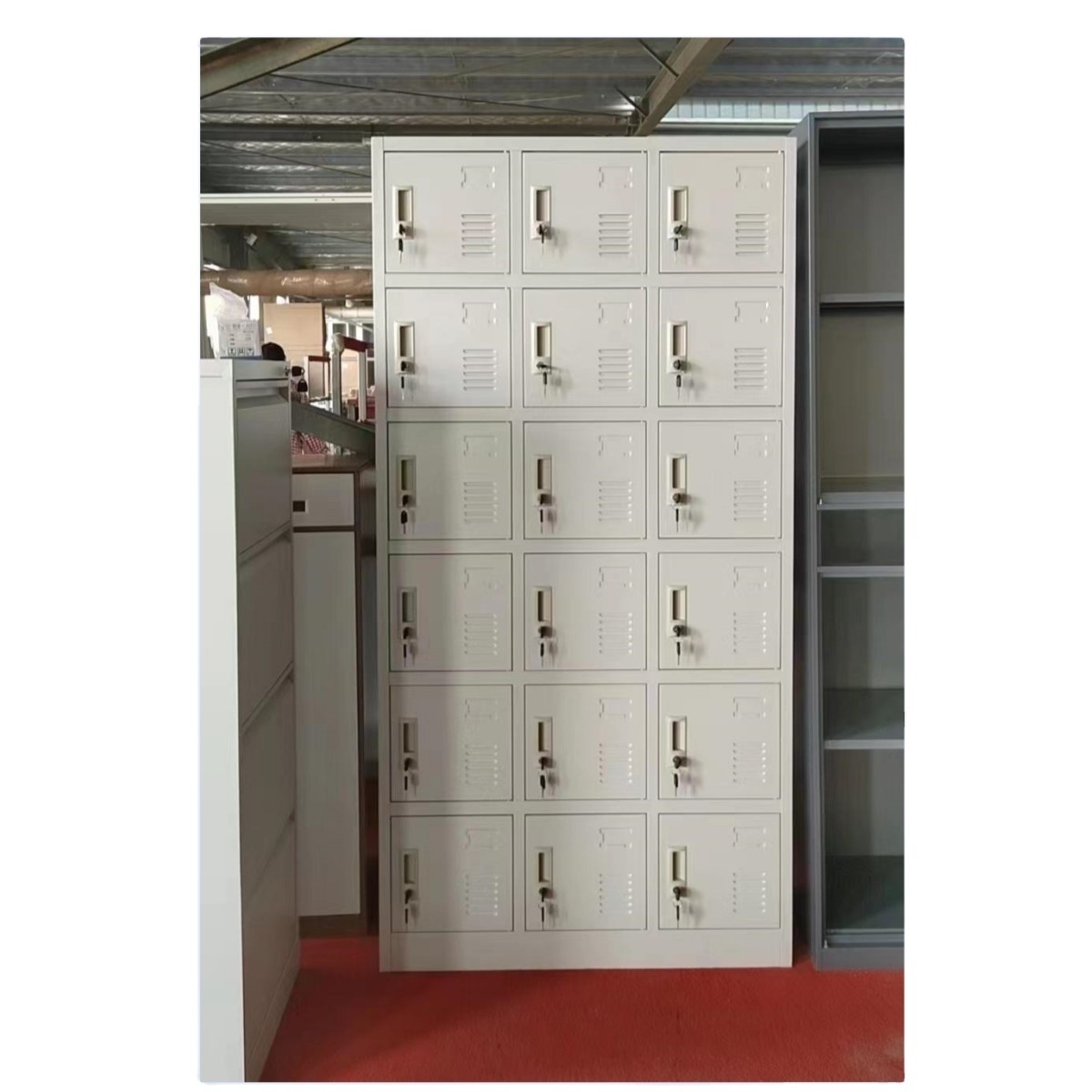 knock down Structure Mini Door Iron Compartment Locker 18 Separation Metal Storage cabinet 18 door metal steel locker