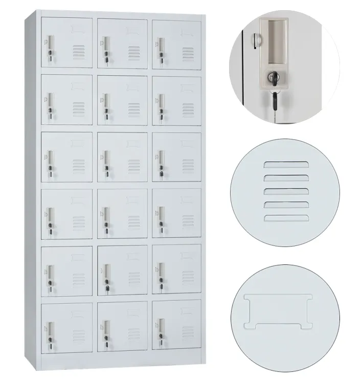 knock down Structure Mini Door Iron Compartment Locker 18 Separation Metal Storage cabinet 18 door metal steel locker