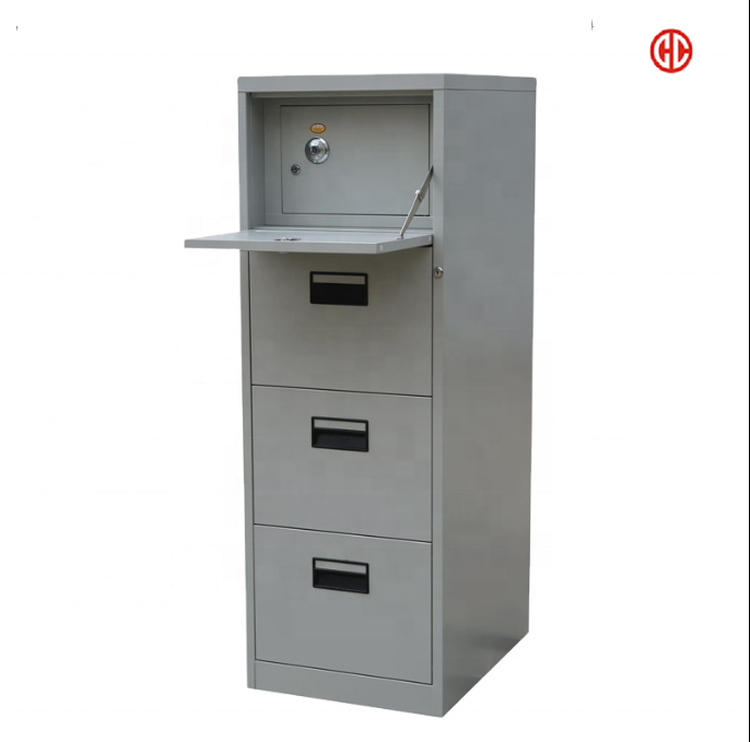 Metal file cabinet office 4 drawer lateral storage steel filing cabinet with safety bar lock