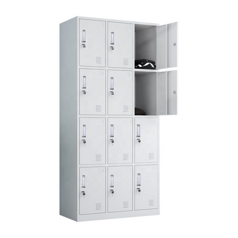 Office Locker Cabinet 12 Door Lock Commercial Steel Warehouse Garage Storage Locker Fireproof Waterproof Locker With Keys