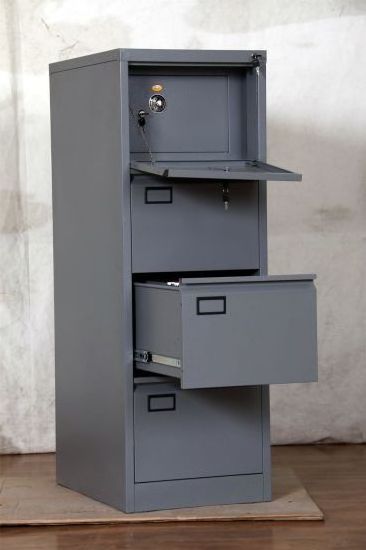 Metal file cabinet office 4 drawer lateral storage steel filing cabinet with safety bar lock