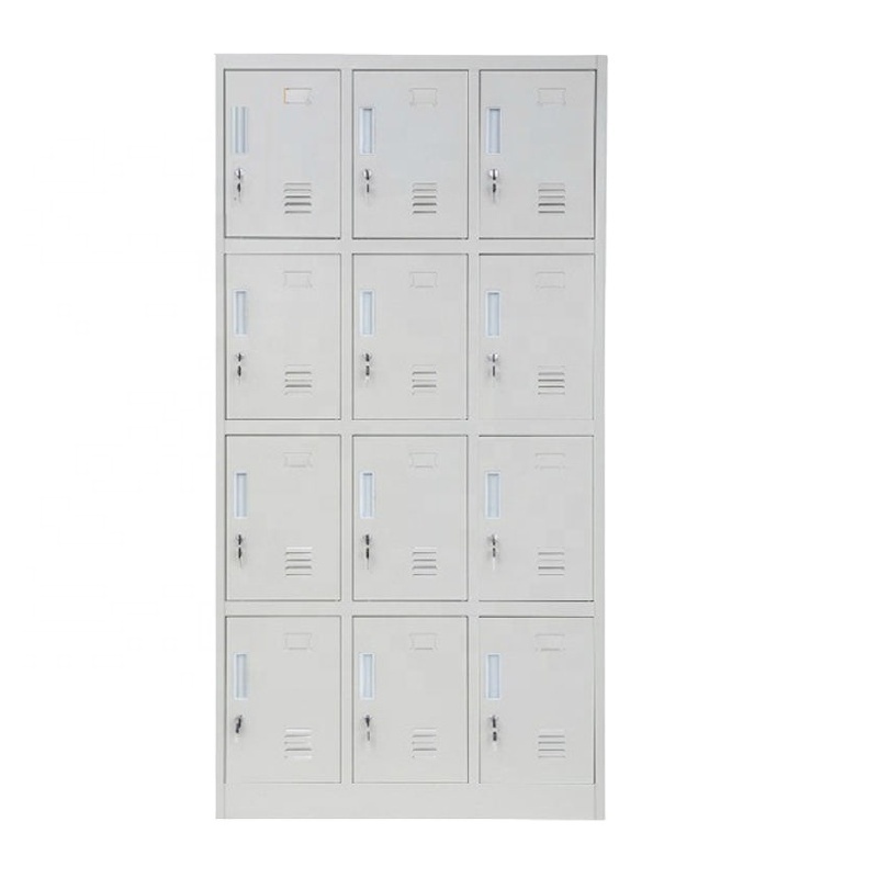 Office Locker Cabinet 12 Door Lock Commercial Steel Warehouse Garage Storage Locker Fireproof Waterproof Locker With Keys