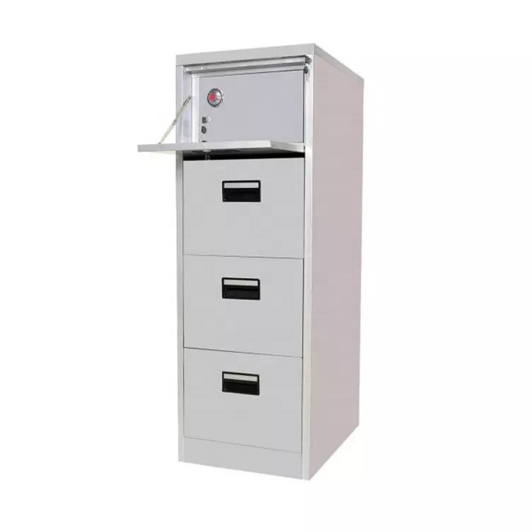 Metal file cabinet office 4 drawer lateral storage steel filing cabinet with safety bar lock