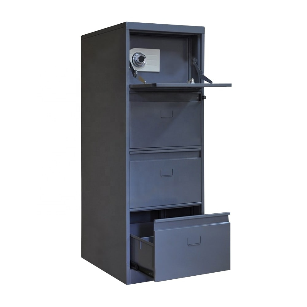 Metal file cabinet office 4 drawer lateral storage steel filing cabinet with safety bar lock