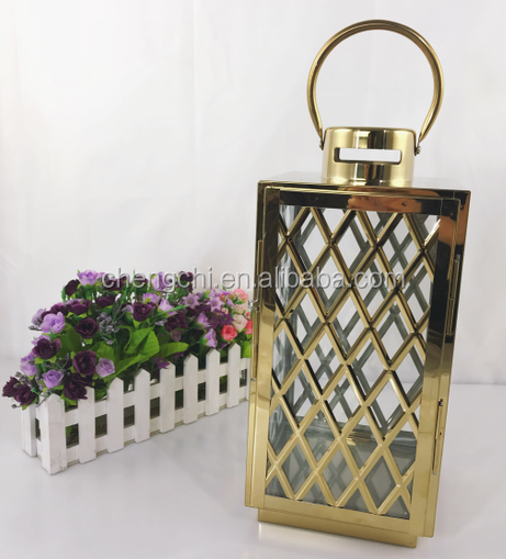 Outdoor Garden Indoor Home Decoration Candle Lantern Hanging Large Glass Lantern Candle Holder