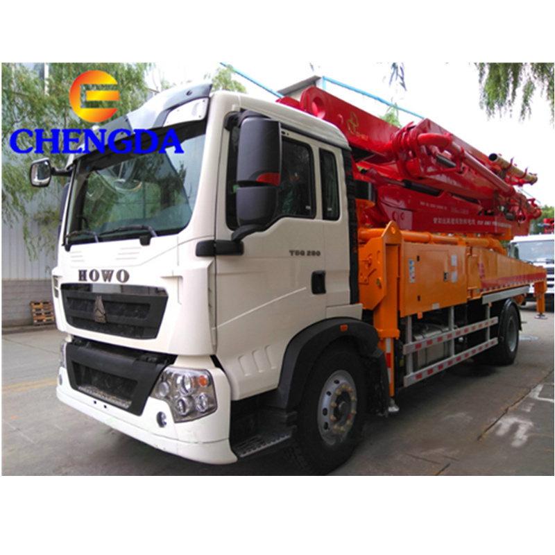 SINOTRUK HOWO  37m truck mounted concrete mixer pump