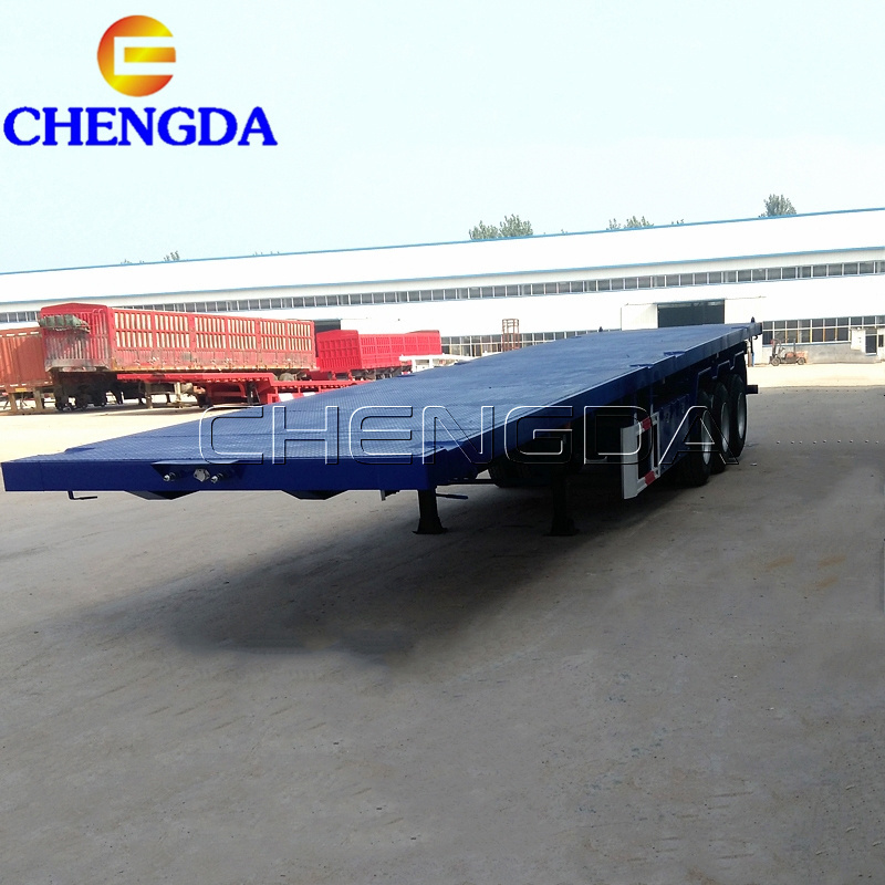 3 Axles New and Used 40feet 60tons Container Flatbed Trailer With Container Locks