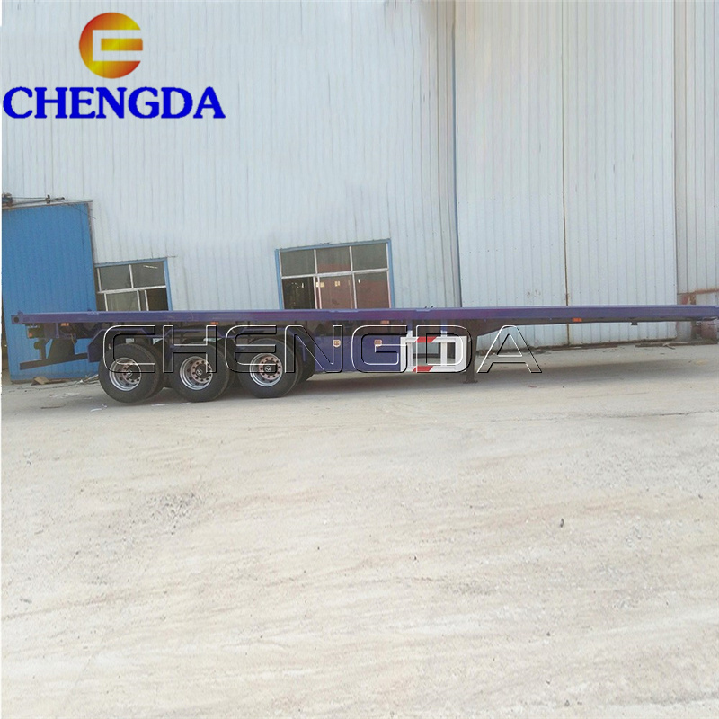 3 Axles New and Used 40feet 60tons Container Flatbed Trailer With Container Locks