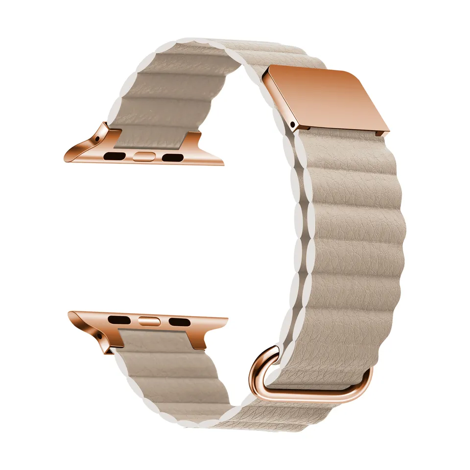 Leather Watch Band Magnetic Strap genuine Leather Magnet Watch Band For Apple Watch 8 Ultra Strap