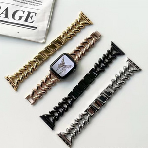 Luxury Watch Bracelet For Apple Watch Ultra 8 Band Designer For Apple Watch Band Gold Stainless Steel