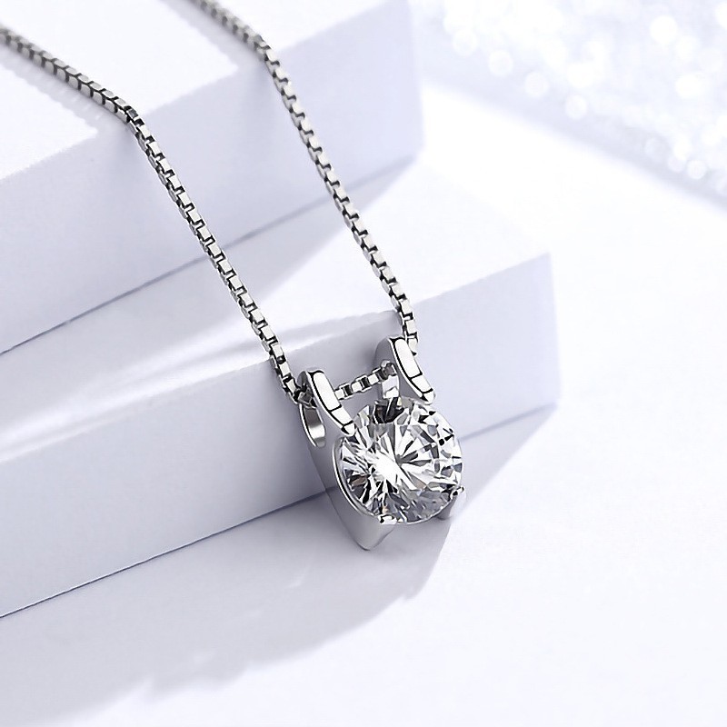 New Arrivals Diamond Inlay Chain S925 Silver Zircon Small Pretty Waist Necklace Pendant For Women Necklace