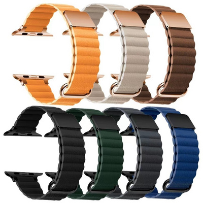 Leather Watch Band Magnetic Strap genuine Leather Magnet Watch Band For Apple Watch 8 Ultra Strap