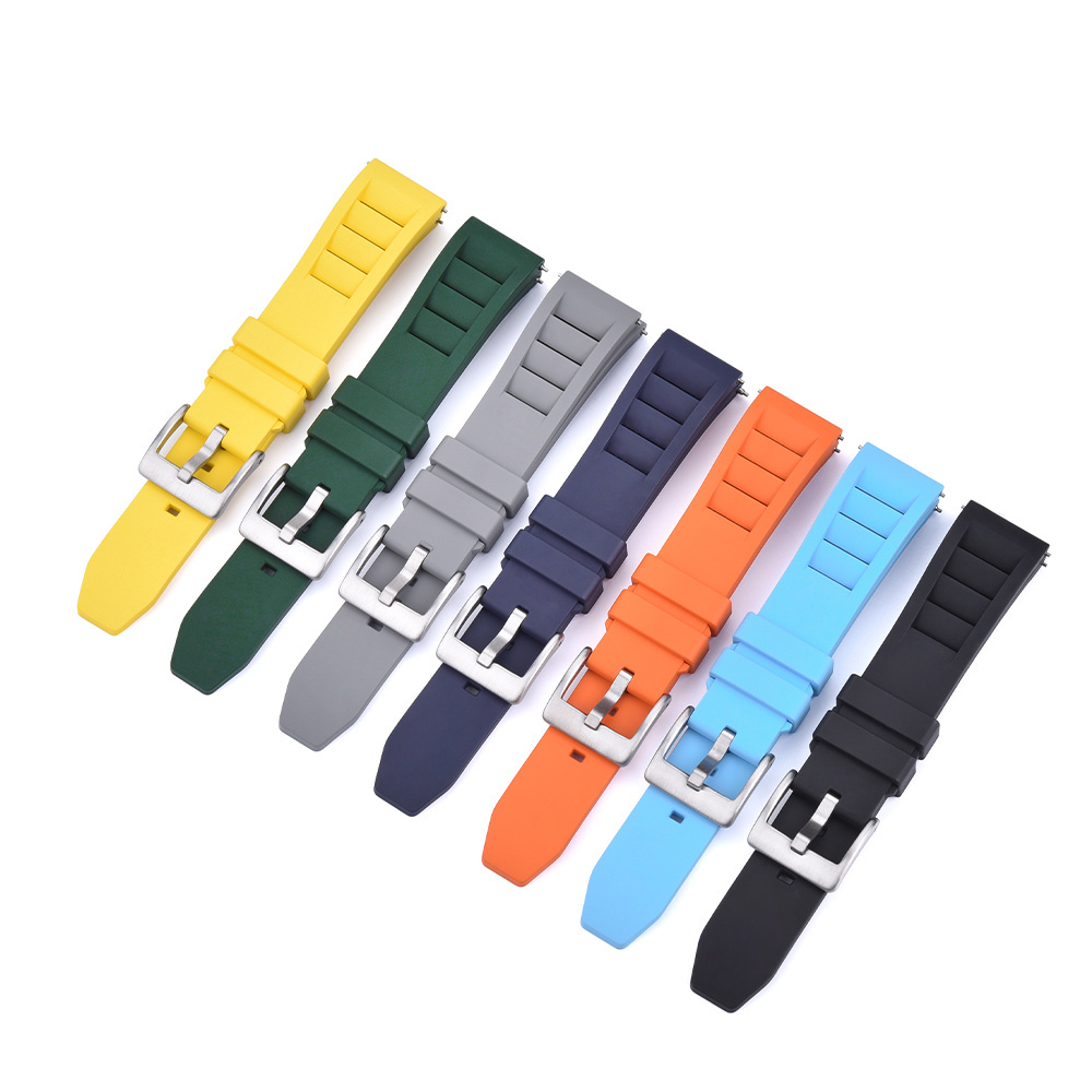 Fluoro Rubber Watch Strap 20mm 22mm For New FKM Richard Watch Bands Bracelet Durable Wrist Belt For Samsung Watch 5 pro