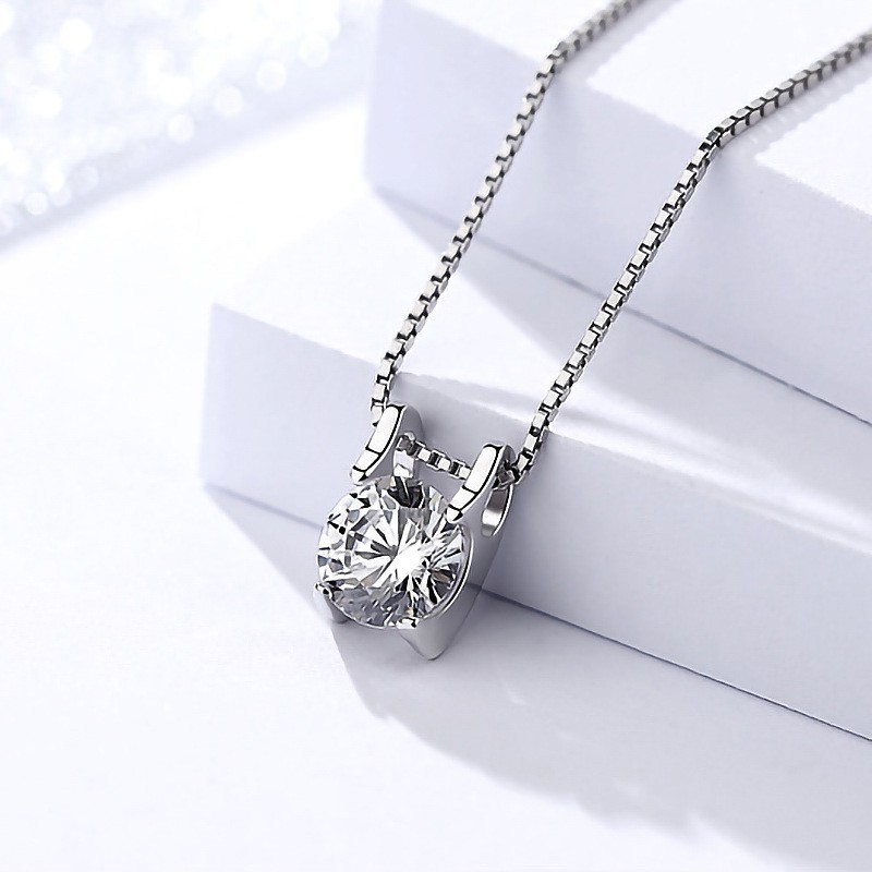 New Arrivals Diamond Inlay Chain S925 Silver Zircon Small Pretty Waist Necklace Pendant For Women Necklace