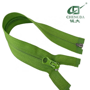 no.5 reverse nylon zipper back side slider thumb puller open end DTM coil zipper for garment