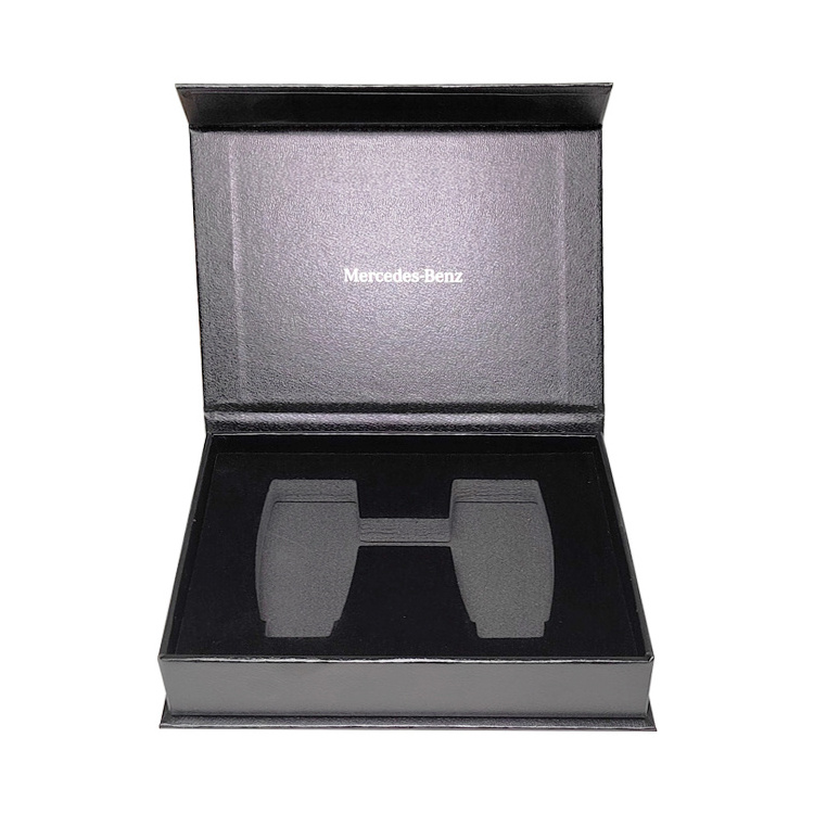 ISO9001 Custom Luxury Book Shaped Matte Black Special Paper Rigid Magnetic Cardboard Car Key Packaging Gift Box With Foam Insert