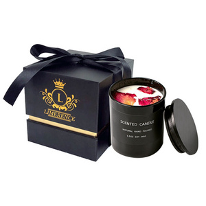 wholesale Custom Luxury scented candles gift set box private label Black Hard Candles Packaging Candle Box For gift