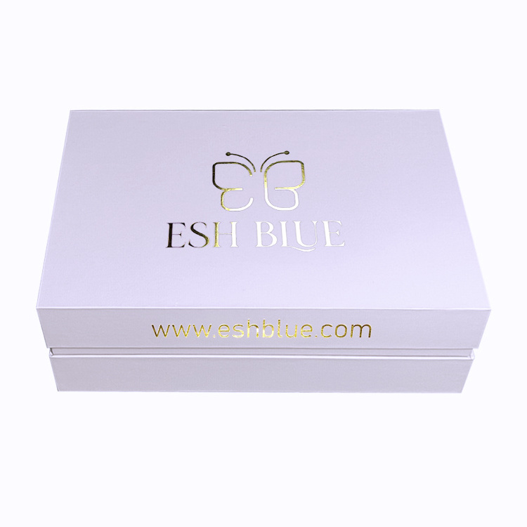 custom logo luxury two pieces cardboard paper packaging removable lid rigid gift boxes with Silk Satin Lining