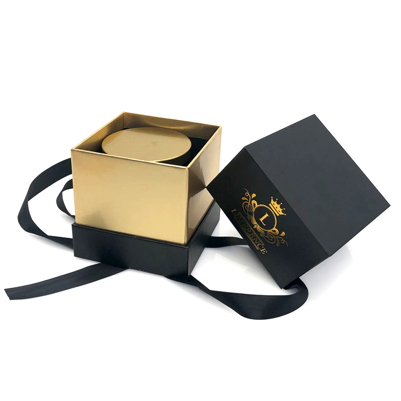 wholesale Custom Luxury scented candles gift set box private label Black Hard Candles Packaging Candle Box For gift