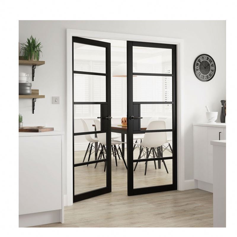 Luxury Design Steel Doors Modern Industrial Steel Glass Doors Metal Frames Windows Grill Wrought Iron Entry Front Door