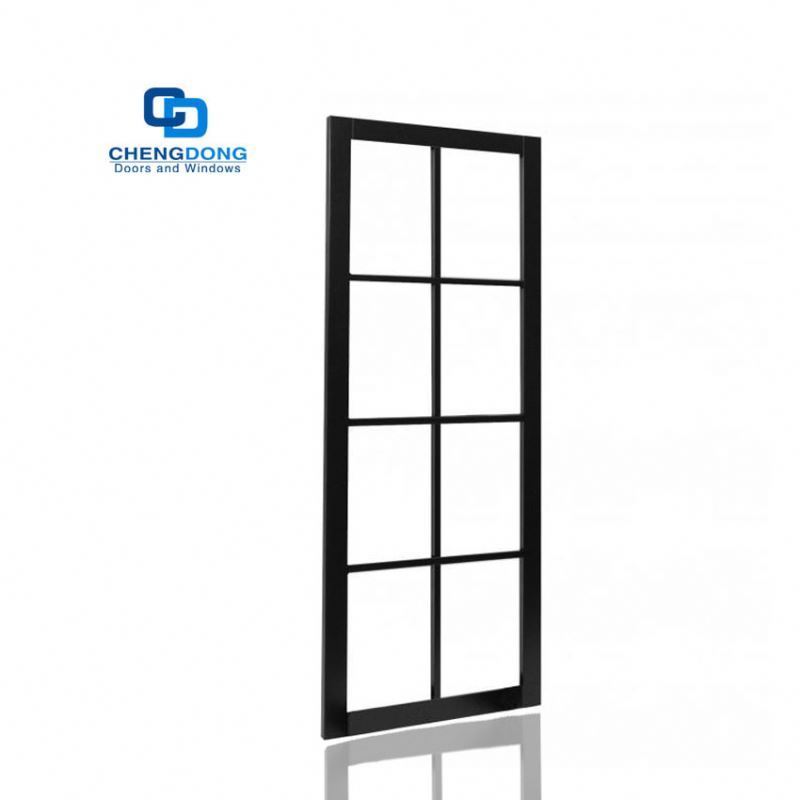 Factory Manufacturer Soundproof Modern Aluminum Frame Interior Glass French Casement Single Doors