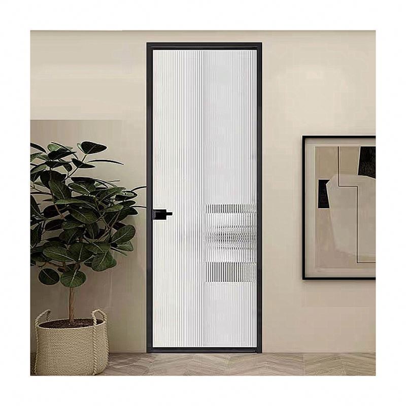 black frame aluminium toilet door design restaurant glass swing door lock hotel frosted glass aluminum toilet door for bathroom