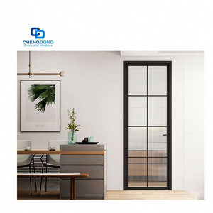 Modern Cottage Customized Metal French Door Black Left Hand Clear Glass Painted Steel Prehung Front Exterior Patio Door